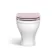 Kansas Traditional Rimless Back To Wall Toilet With Cashmere Pink Wooden Seat - Brushed Brass Hinges