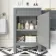 Bermuda Dove Grey Combination Vanity Basin and Hudson Toilet with Wooden Seat 1000mm