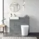Harper Stone Grey Vanity with Semi Recessed Basin 500mm - Brushed Brass Accents