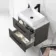 Elba Graphite Grey Wall Hung Drawer Vanity with Marble Top & Cody Basin 600mm - Black Accents