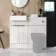 Sicily Fluted Coastal White Vanity and Back To Wall Toilet Unit 1000mm (Excludes Toilet) - Brushed Brass Accents