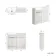 Sicily Fluted Coastal White Vanity and Back To Wall Toilet Unit 1000mm (Excludes Toilet) - Brushed Brass Accents