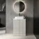 Crete Fluted Linen White Vanity with Marble Top & Marin Basin 600mm