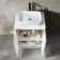 Crete Fluted Linen White Vanity with Marble Top & Reno Basin 600mm