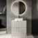 Crete Fluted Linen White Vanity Drawer with Marble Top & Marin Basin 800mm