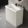 Crete Fluted Linen White Basin Vanity 800mm