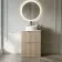 Crete Fluted Apex Oak Vanity Drawer with Marble Top & Nevis Basin 600mm