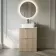 Crete Fluted Apex Oak Vanity Drawer with Marble Top & Marin Basin 600mm