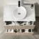 Crete Fluted Apex Oak Vanity Drawer with Marble Top & Nevis Basin 800mm