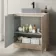 Crete Fluted Apex Oak Vanity with Marble Top 800mm - Excludes Counter Top Basin