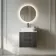 Crete Fluted Charcoal Elm Wall Hung Drawer Vanity with Marble Top & Reno Basin 600mm