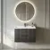 Crete Fluted Charcoal Elm Wall Hung Basin Drawer Vanity 800mm