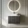 Crete Fluted Charcoal Elm Wall Hung Drawer Vanity with Marble Top & Reno Basin 800mm