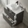 Crete Fluted Charcoal Elm Vanity Drawer with Marble Top & Nevis Basin 800mm