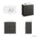 Crete Fluted Charcoal Elm Vanity Drawer with Marble Top & Reno Basin 800mm