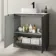 Crete Fluted Charcoal Elm Vanity with Marble Top & Marin Basin 800mm