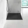 Berlin Rectangular Matt Black Slate Effect SMC Composite Shower Tray 1000x900mm