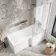 L Shaped 1700 Shower Bath with Front Panel & 4mm Fixed Screen - Right Handed