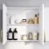 Harper Gloss White Wall Hung Cabinet 600x600mm - Brushed Brass Accents