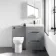 Avon Stone Grey Combination Basin Drawer and Aruba Toilet 1100mm - Black Accents