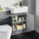 Monaco Dove Grey Combination Vanity Traditional Basin with Marble Top & Boston Toilet 1200mm - Brushed Brass Accents