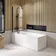 Linz Easy Clean 6mm Matt Black Bath Screen - 800mm