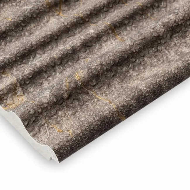 Trepanel Aqua 3D® Waterproof Medium Grey/Gold Marble Effect Grooved Wall Panel 3 Pack ( Covers 0.87 SQM)