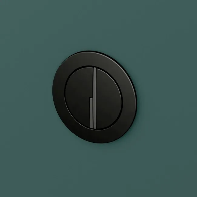 Detroit Cable Operated Concealed Cistern With Matt Black Round Push Button Dia.48mm