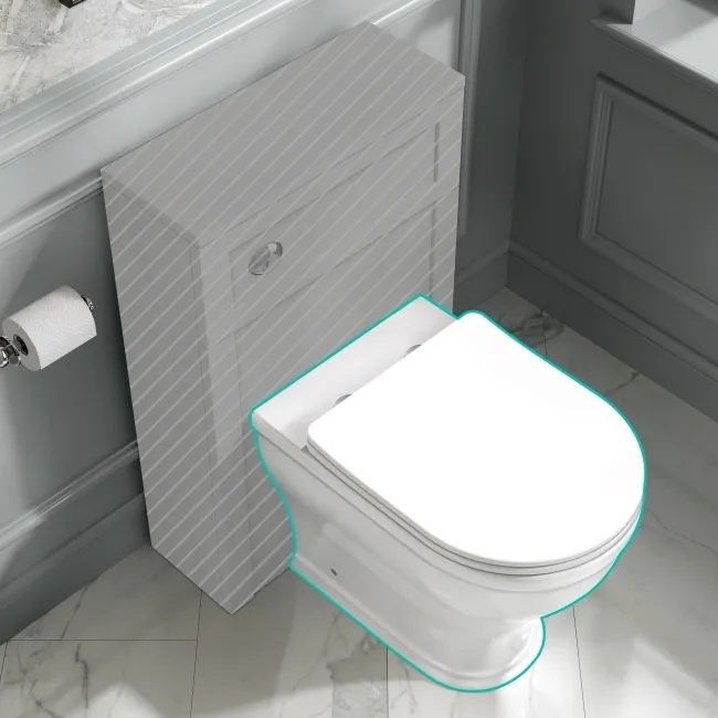 Kansas Traditional Rimless Back To Wall Toilet With Premium Soft Close Slim Seat