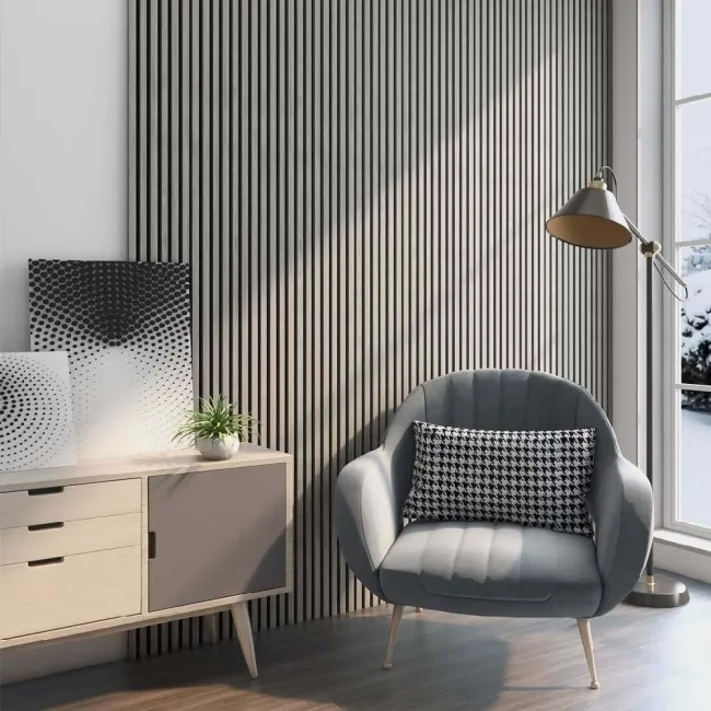 Trepanel® Ash Grey Acoustic Wood Wall Panels