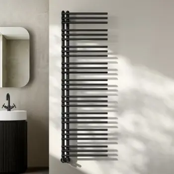 Cannes Matt Black Designer Heated Towel Rail 1600x500mm