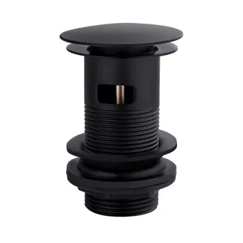 Matt Black Dome Top Pop Up Basin Waste - Slotted