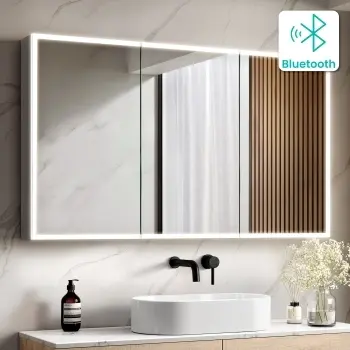 Margot Illuminated LED Mirror Cabinet With BLUETOOTH Speaker & USB Port 700x1200mm