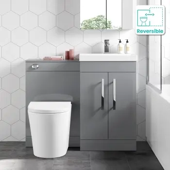 Avon Stone Grey Combination Vanity Basin and Boston Toilet 1000mm