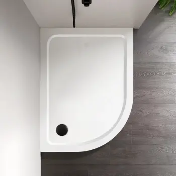 London Offset Quadrant Stone Shower Tray 1200x900mm - Left Handed