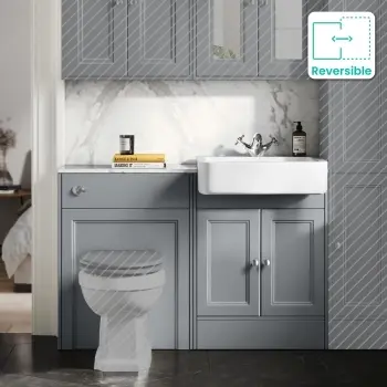 Monaco Dove Grey Combination Vanity Basin with Marble Top 1200mm (Excludes Pan & Cistern)