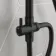 Lismore Round Matt Black Shower Riser Kit