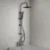 Lismore Square Matt Black Shower Riser Kit