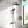 Kinsale Matt Black Square Thermostatic Shower Set