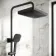 Kinsale Matt Black Square Thermostatic Shower Set