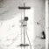 Kinsale Brushed Gunmetal Square Thermostatic Shower Set