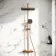 Kinsale Brushed Copper Square Thermostatic Shower Set