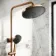 Derry Brushed Copper Round Thermostatic Shower Set