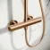 Derry Brushed Copper Round Thermostatic Shower Set