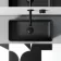 Cleveland Matt Black Rectangular Counter Top Basin 465mm
