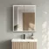 Esme Matt Black Illuminated LED Recessed Mirror Cabinet 700x600mm