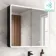 Aurora Matt Black Illuminated LED Mirror Cabinet With BLUETOOTH Speaker 700x800mm
