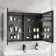 Aurora Matt Black Illuminated LED Mirror Cabinet With BLUETOOTH Speaker 700x1000mm