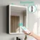 Esme Matt Black Illuminated LED Mirror Cabinet With BLUETOOTH Speaker 600x450mm