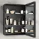 Aurora Battery Powered Matt Black Illuminated LED Mirror Cabinet 700x500mm